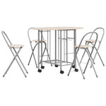 ZNTS Five Piece Folding Dining Set MDF 243901