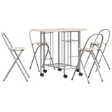 ZNTS Five Piece Folding Dining Set MDF 243901