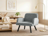 Lounge Chair Velvet Upholstered Armchair with Spring Cushion for Living Room Bedroom Grey T3398P553452