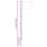 Sectional Flagpole Silver 6.23 m Aluminium 153562