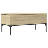 ZNTS Coffee Table Sonoma Oak 100x50x45 cm Engineered Wood and Metal 845412