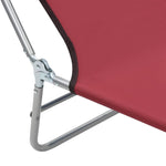 ZNTS Folding Sun Loungers 2 pcs Steel and Fabric Red 44301