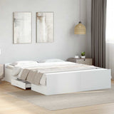 Bed Frame White Engineered wood Double Bed Bed Frame 3280279