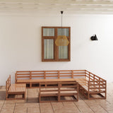 12 Piece Garden Lounge Set Honey Brown Solid Pinewood 3075897