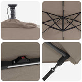 Umbrella Taupe 249 x 249 x 250 cm Polyester and Aluminium 42003402