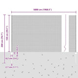 Welded Wire Fence with Post 50 x 1.5 m PVC-Coated Steel 3336644