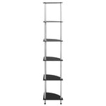 6-Tier Shelf Black 30x30x160 cm Tempered Glass 249522