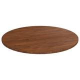 Round Table Top Dark Brown 80x1.5 cm Treated Solid Wood Oak 342970
