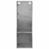 Wall Cabinet with Glass Doors Concrete Grey 35x37x100 cm 836486