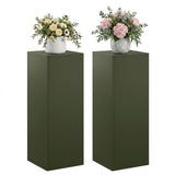 Plant Stand 2 pcs Olive Green 30 x 30 x 80 cm Steel 8012495