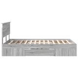 Bed Frame Grey Sonoma 137 x 203 cm Engineered Wood 3408772