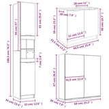 ZNTS 3 Piece Bathroom Cabinet Set Smoked Oak Engineered Wood 3115881