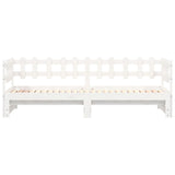 Pull-out Day Bed without Mattress White 2x cm Solid Wood 840386