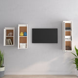 TV Cabinets 3 pcs White Solid Wood Pine 3100160