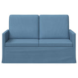 2 Seater Sofa Blue 130 x 81 x 82 cm Corduroy Fabric 42041070