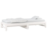Day Bed White Solid pinewood Double Expandable Day Bed 820438