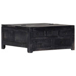 ZNTS Coffee Table Black 65x65x30 cm Solid Mango Wood 247986