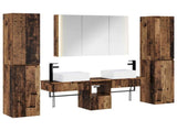 Bathroom Furniture Set 6 pcs Old Wood Engineered Wood and Glass 3407205