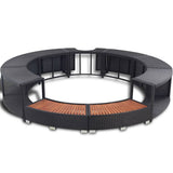 Hot Tub Surround Black Poly Rattan 41454