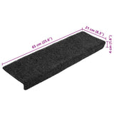 Stair Mats Self-adhesive 20 pcs 65x21x4 cm Dark Grey Rectangular Edge 3365716