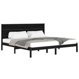 Bed Frame Black Solid Pine Wood 200x200 cm Durable Bed Frame 3104177
