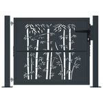 Garden Gate Anthracite 105x80 cm Steel Bamboo Design 153178