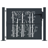 Garden Gate Anthracite 105x80 cm Steel Bamboo Design 153178