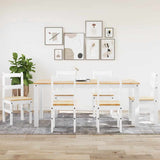 7 Piece Dining Set PANAMA White Solid Wood Pine 3345193