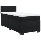 Box Spring Bed with Mattress Black 90x200 cm Velvet 3286206
