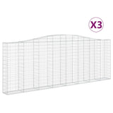 Arched Gabion Baskets 3 pcs 400x30x140/160 cm Galvanised Iron 3145853
