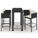Garden Bar Set Black with cream white cushions 3095386