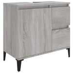 ZNTS 3 Piece Bathroom Cabinet Set Grey Sonoma Engineered Wood 3185549