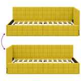 Corner Bed Frame with Headboard Yellow 100 cm x 200 cm Velvet 42016404