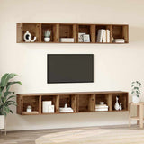 TV Cabinet Set 4 pcs Old Wood 37 x 37 x 107 cm Engineered Wood 3393534