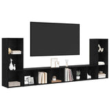 TV Cabinet Set 4 pcs Black Oak 37 x 35 x 107 cm Engineered Wood 3393523