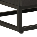 ZNTS Bedside Cabinet Black 40x30x50 cm Solid Wood Mango and Iron 372004