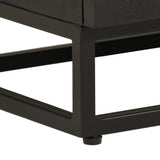 Bedside Cabinet Black 40x30x50 cm Solid Wood Mango and Iron 372004
