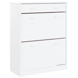 Shoe Cabinet ALTA White 77x35x96 cm Solid Wood Pine 353924