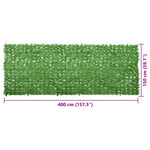 Balcony Screen with Green Leaves 400x150 cm 315504