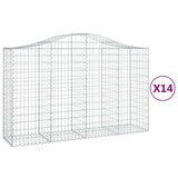 Arched Gabion Baskets 14 pcs 200x50x120/140 cm Galvanised Iron 3145673