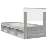 Bed Frame Grey Sonoma 75 x 190 cm Solid Pine Wood 3410668
