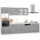 ZNTS 7 Piece Kitchen Cabinet Set Concrete Grey Engineered Wood 3067627