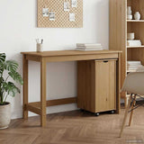 Desk Cabinet Set 2 pcs Honey Brown Solid Pine Wood 3438780