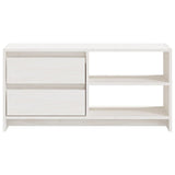 TV Cabinet White 80x31x39 cm Solid Pinewood 809895