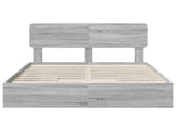 Storage Bed Grey Sonoma 160 x 200 cm Engineered Wood 3412260
