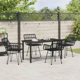 Garden Dining Set 5 pcs Black Powder-Coated Steel 3379186