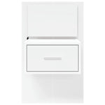 ZNTS Wall-mounted Bedside Cabinet with LED Lights White 848157