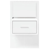 ZNTS Wall-mounted Bedside Cabinet with LED Lights White 848157