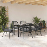 Garden Dining Set 7 pcs Black Poly Rattan 3380859
