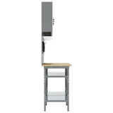 Work Bench Set with Shelf with Storage 8 pcs Grey Steel 3321502